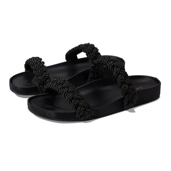 Joie Constance Women’s Black Corded Braided Slip In Summer Sandal Size 5.5 NIB - Picture 1 of 11